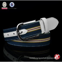 fashion canvas with genuine leather pin buckle belt for couple